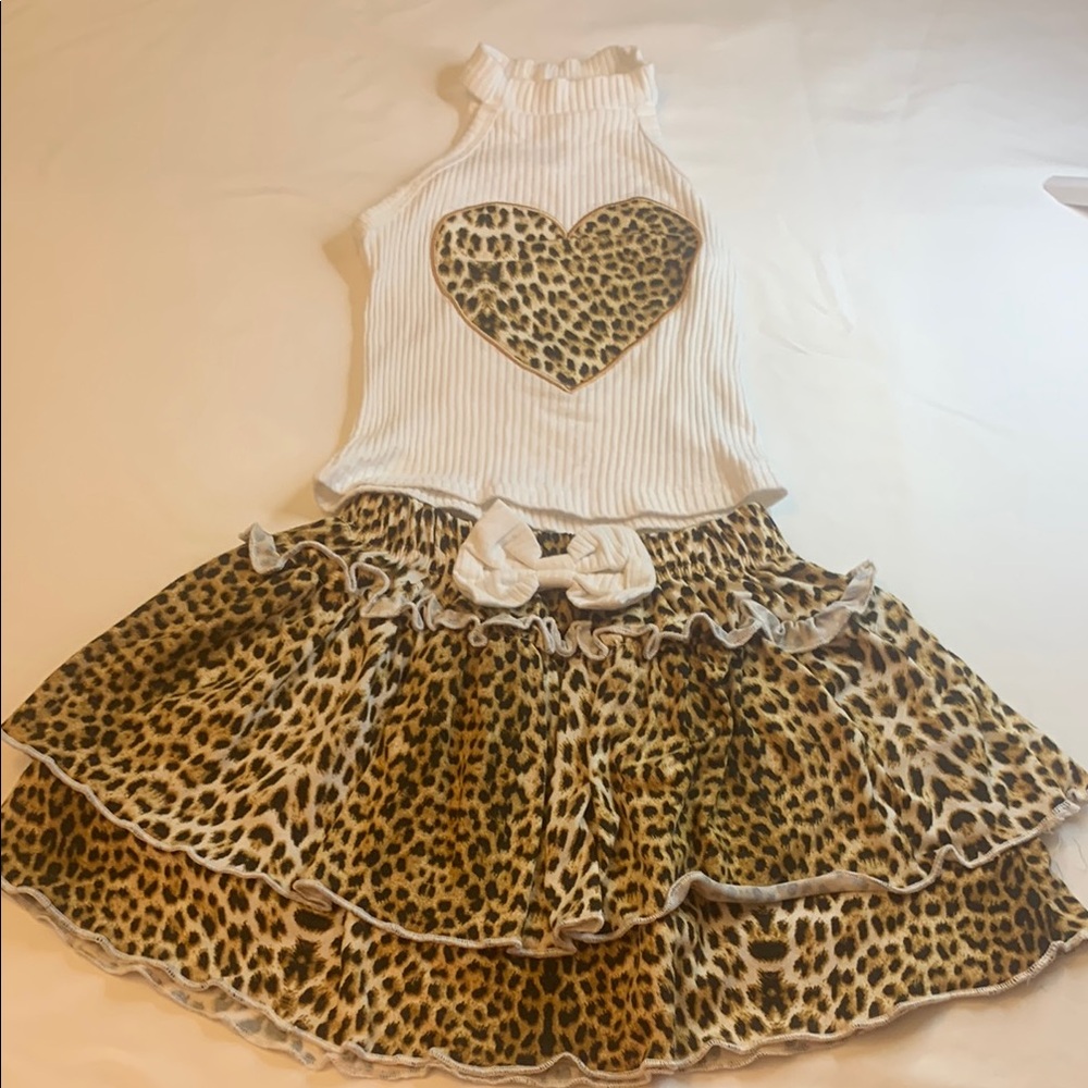 Leopard Print Dress with Heart Detail